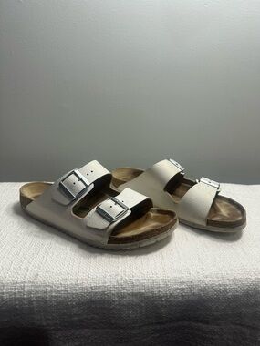 Birkenstock Arizona Sandals White Leather | Size 41 (Women’s 10)